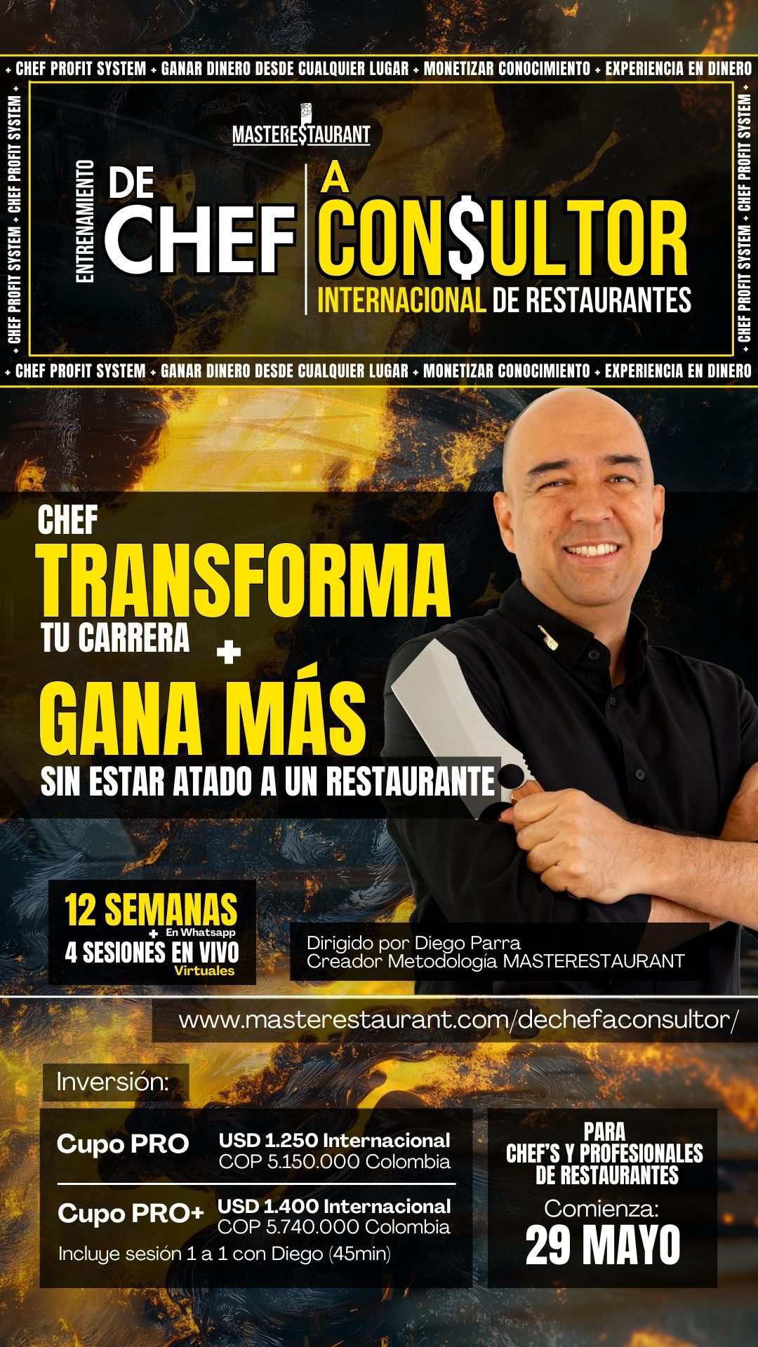Entrenamiento De CHEF a consultor internacional de restaurantes
