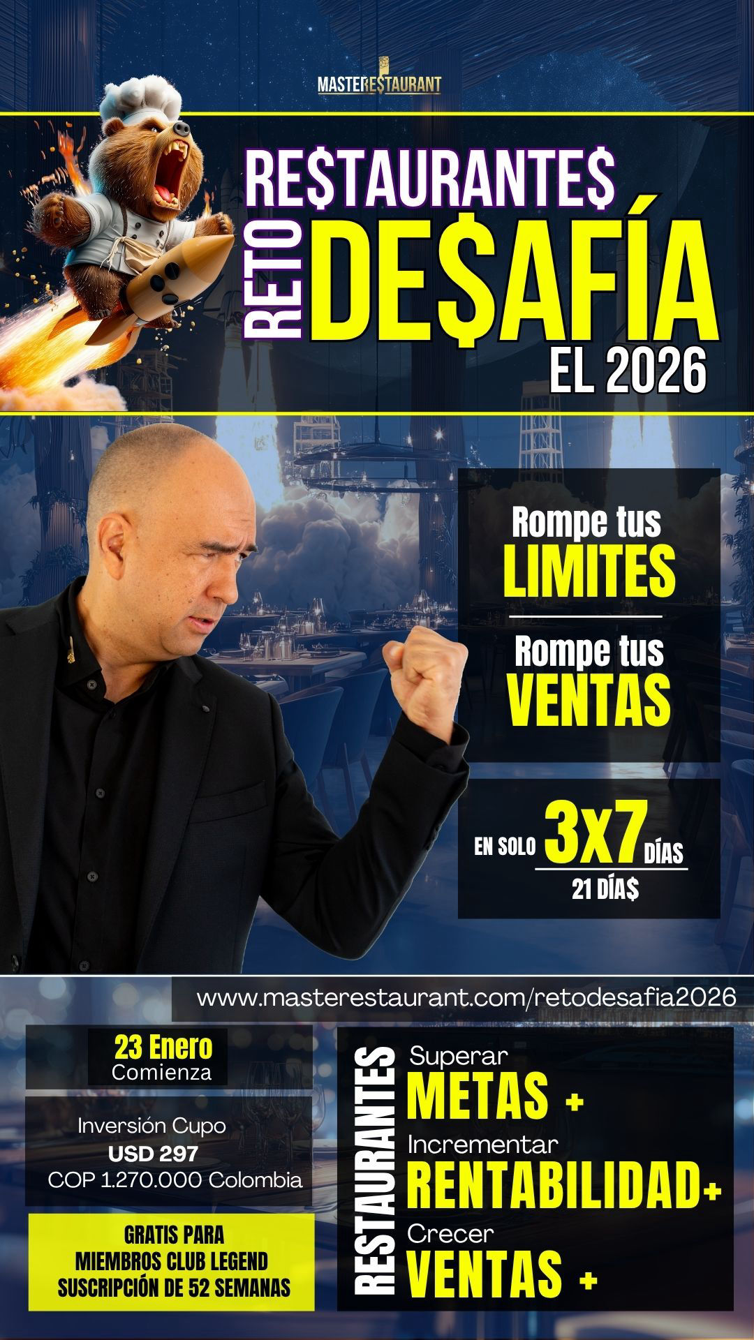 MASTERESTAURANT - Reto DESAFIA EL 2026 y transforma tu restaurante en 21 días