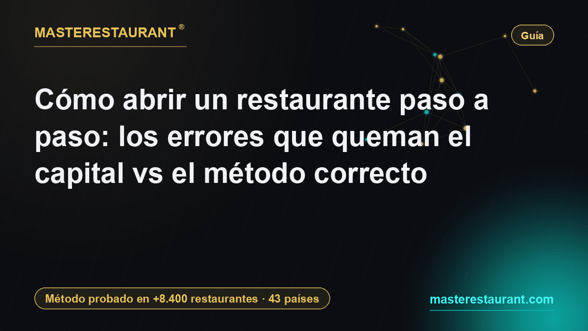Cómo abrir un restaurante paso a paso: los errores que queman el capital vs el método correcto — Masterestaurant