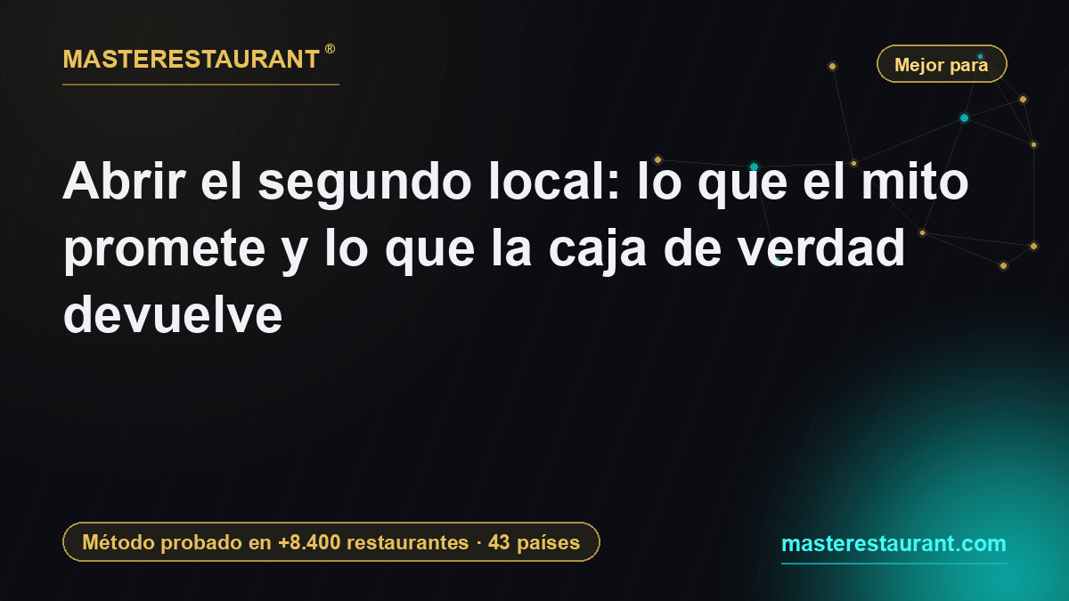 Abrir el segundo local: lo que el mito promete y lo que la caja de verdad devuelve — Masterestaurant