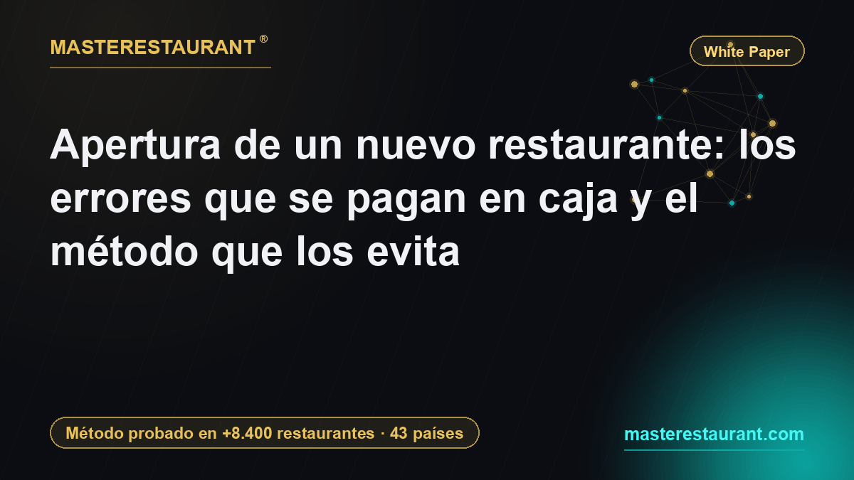 Apertura de un nuevo restaurante: los errores que se pagan en caja y el método que los evita — Masterestaurant