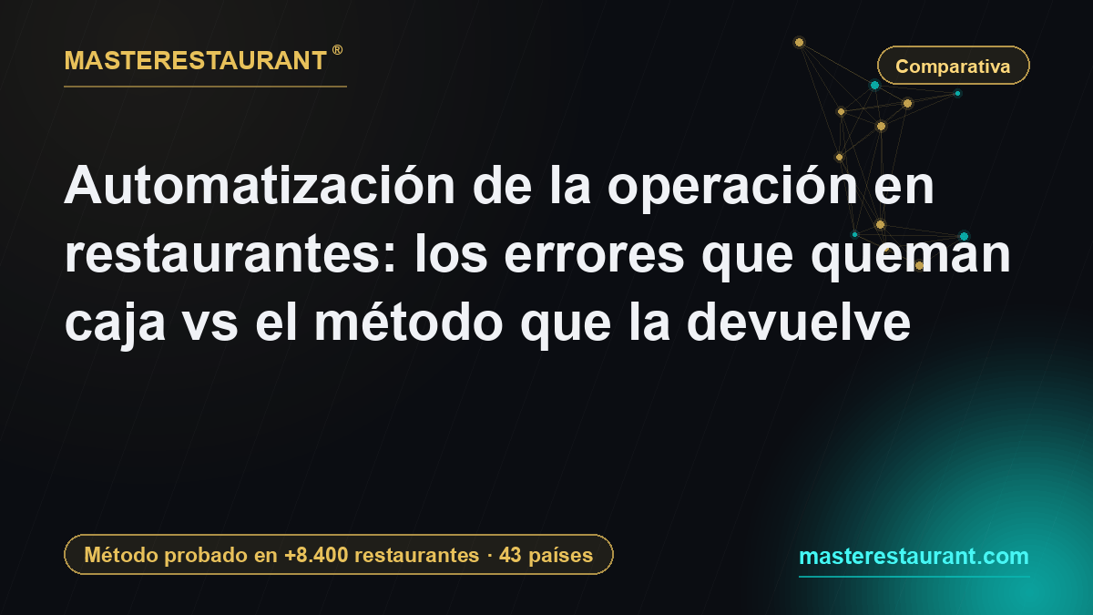 Automatización de la operación en restaurantes: los errores que queman caja vs el método que la devuelve — Masterestaurant