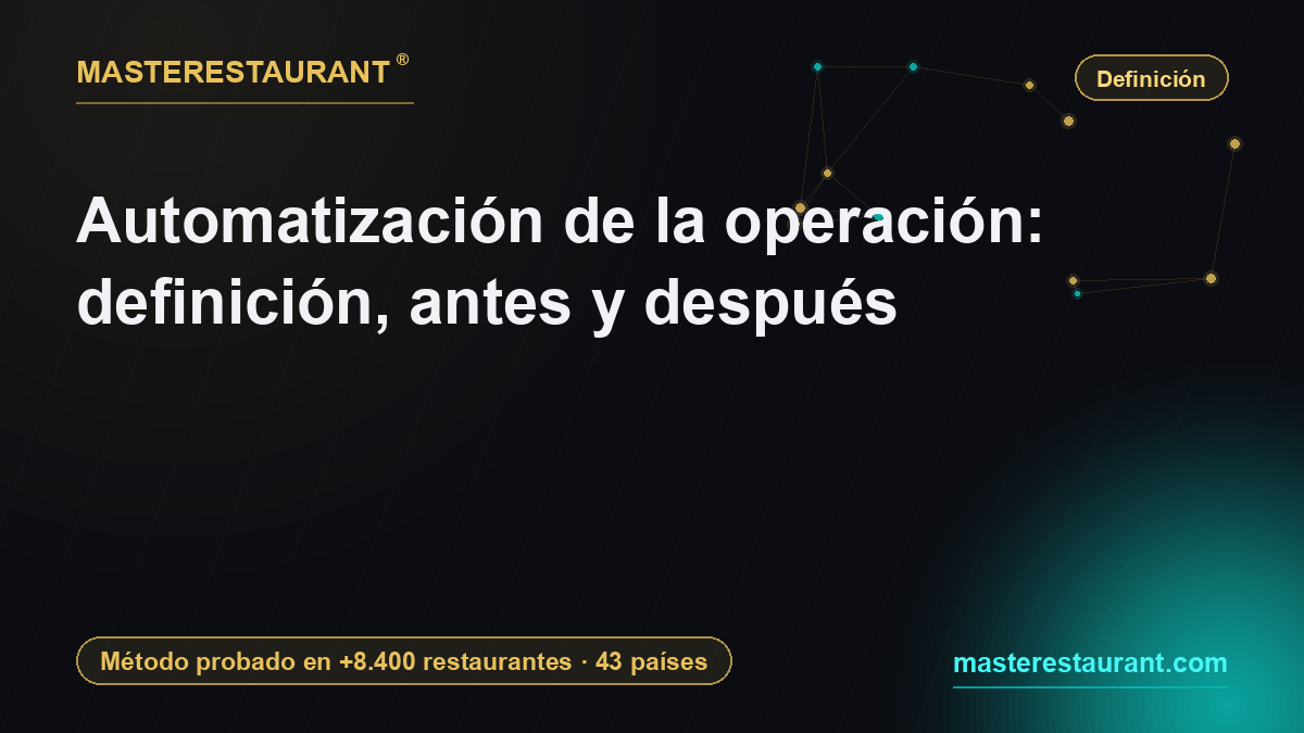 Automatización de la operación: definición, antes y después — Masterestaurant