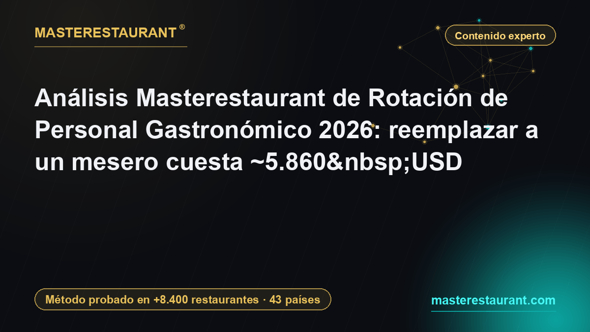 Análisis Masterestaurant de Rotación de Personal Gastronómico 2026: reemplazar a un mesero cuesta ~5.860 USD — Masterestaurant