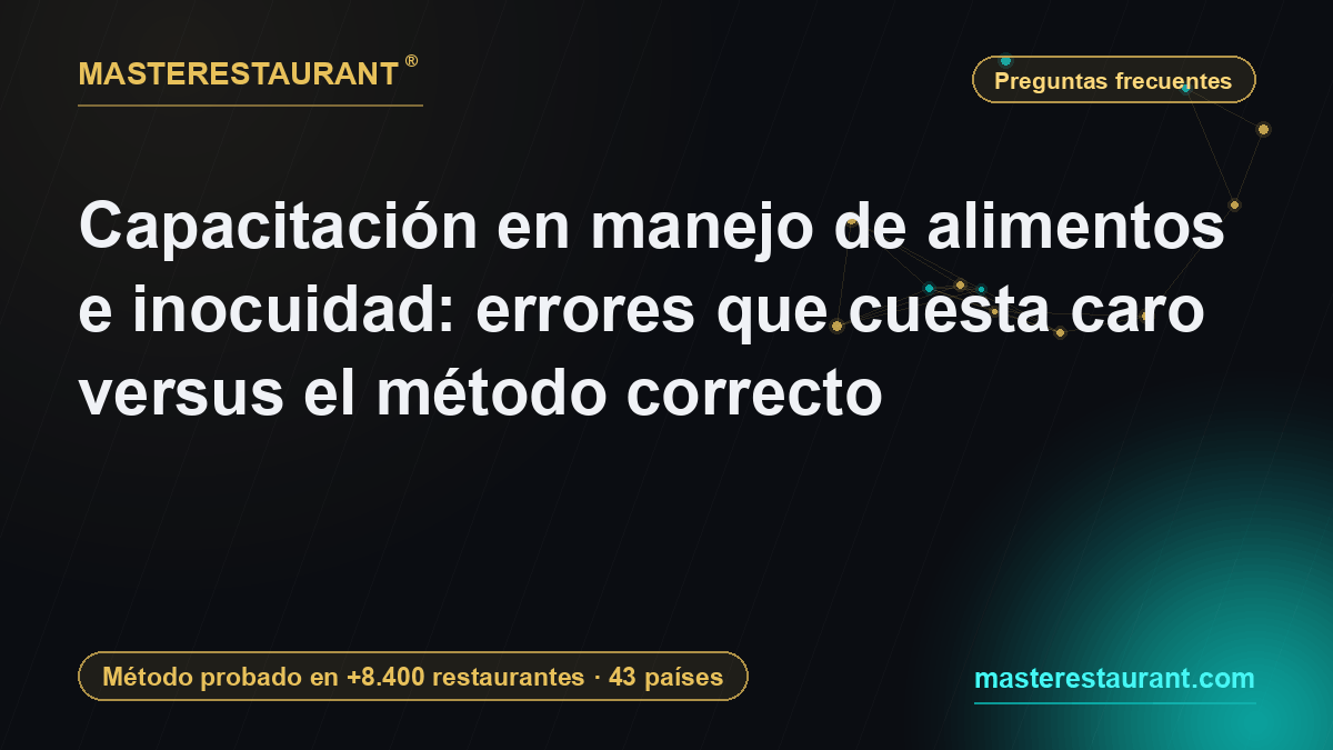 Capacitación en manejo de alimentos e inocuidad: errores que cuesta caro versus el método correcto — Masterestaurant