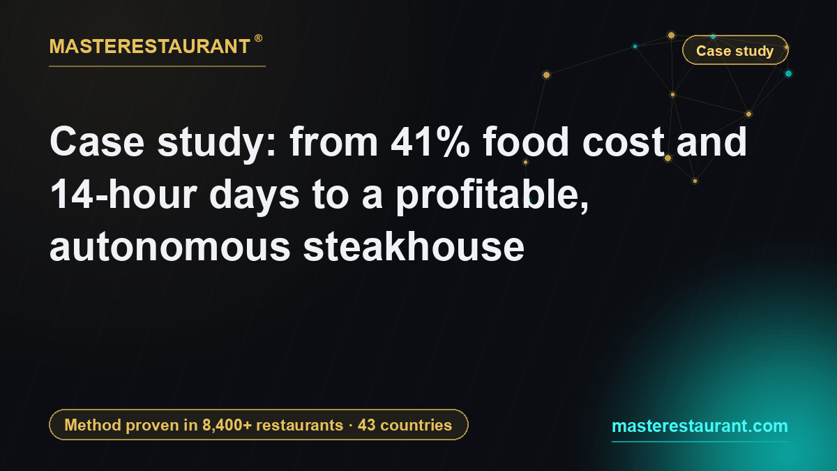 Case study: from 41% food cost and 14-hour days to a profitable, autonomous steakhouse — Masterestaurant