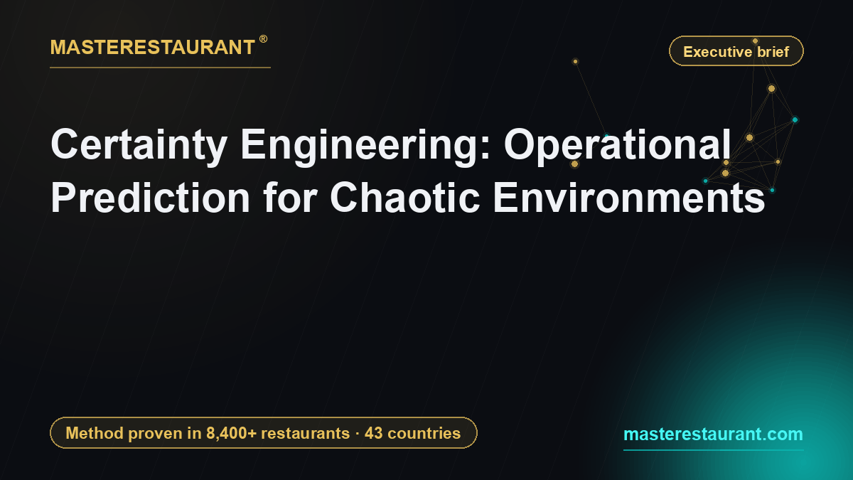Certainty Engineering: Operational Prediction for Chaotic Environments — Masterestaurant
