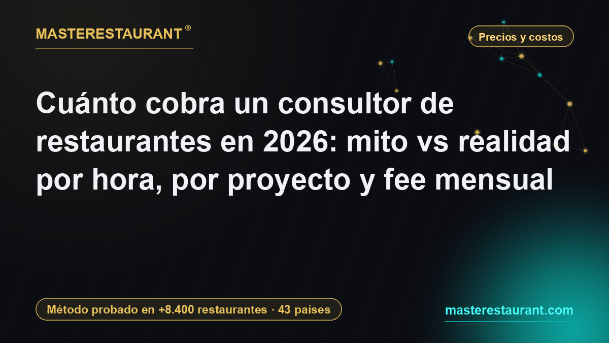 Cuánto cobra un consultor de restaurantes en 2026: mito vs realidad por hora, por proyecto y fee mensual — Masterestaurant