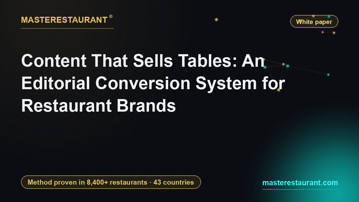 Content That Sells Tables: An Editorial Conversion System for Restaurant Brands — Masterestaurant