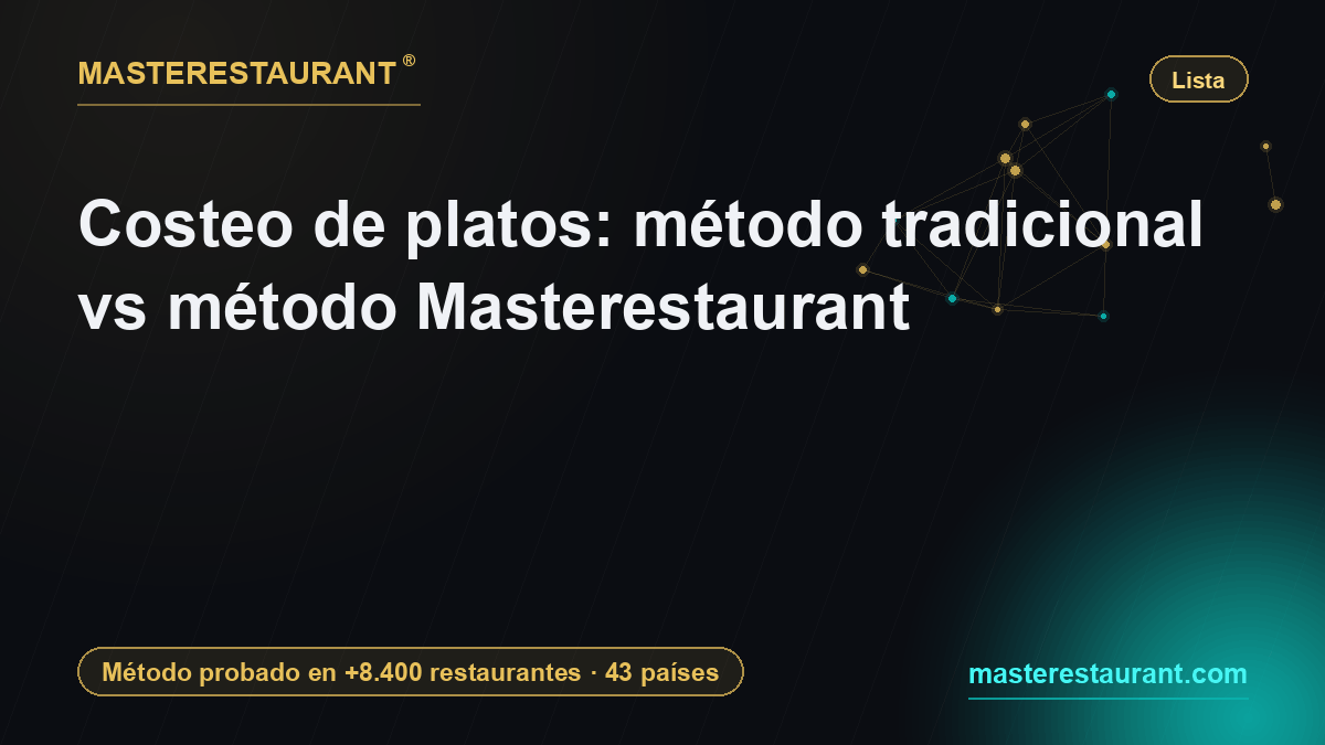Costeo de platos: método tradicional vs método Masterestaurant — Masterestaurant