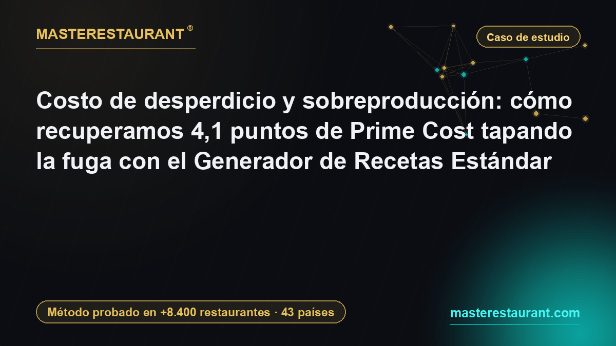 Costo de desperdicio y sobreproducción: cómo recuperamos 4,1 puntos de Prime Cost tapando la fuga con el Generador de Recetas Estándar — Masterestaurant