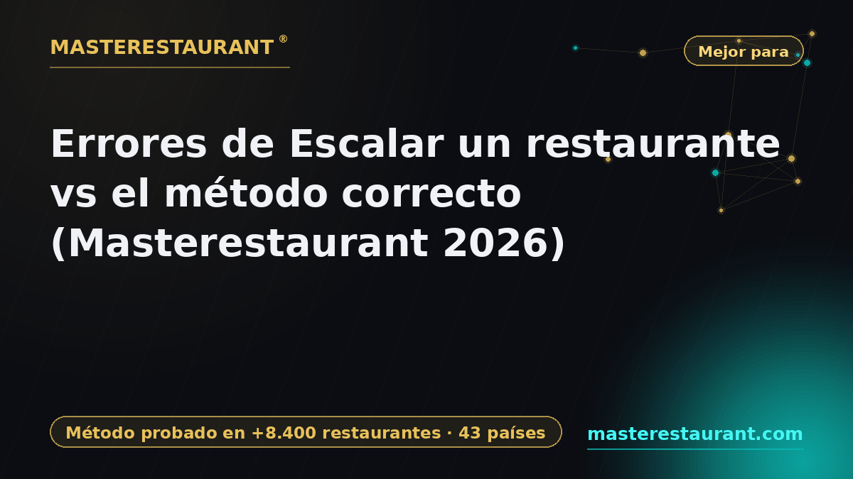 Errores de Escalar un restaurante vs el método correcto (Masterestaurant 2026) — Masterestaurant