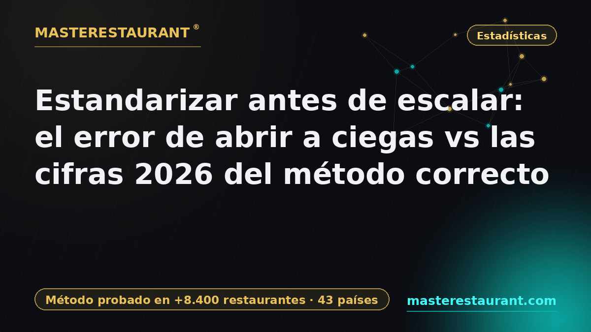 Estandarizar antes de escalar: el error de abrir a ciegas vs las cifras 2026 del método correcto — Masterestaurant