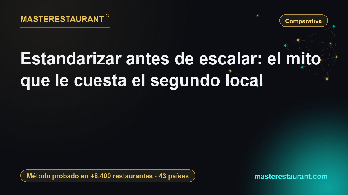 Estandarizar antes de escalar: el mito que le cuesta el segundo local — Masterestaurant