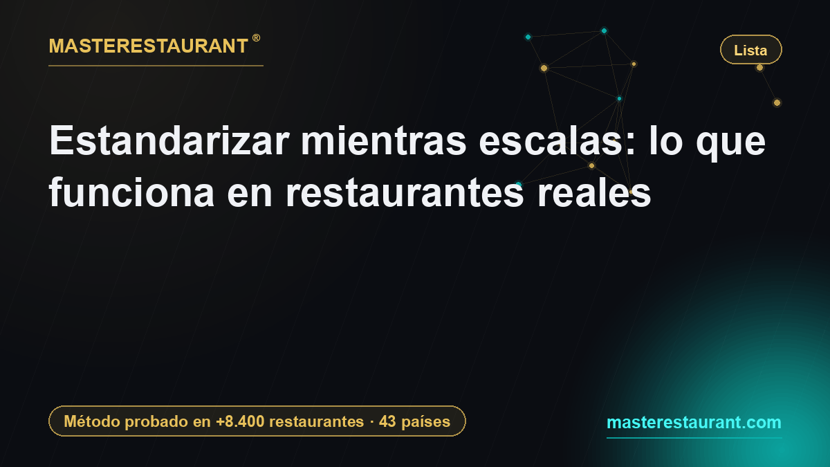 Estandarizar mientras escalas: lo que funciona en restaurantes reales — Masterestaurant