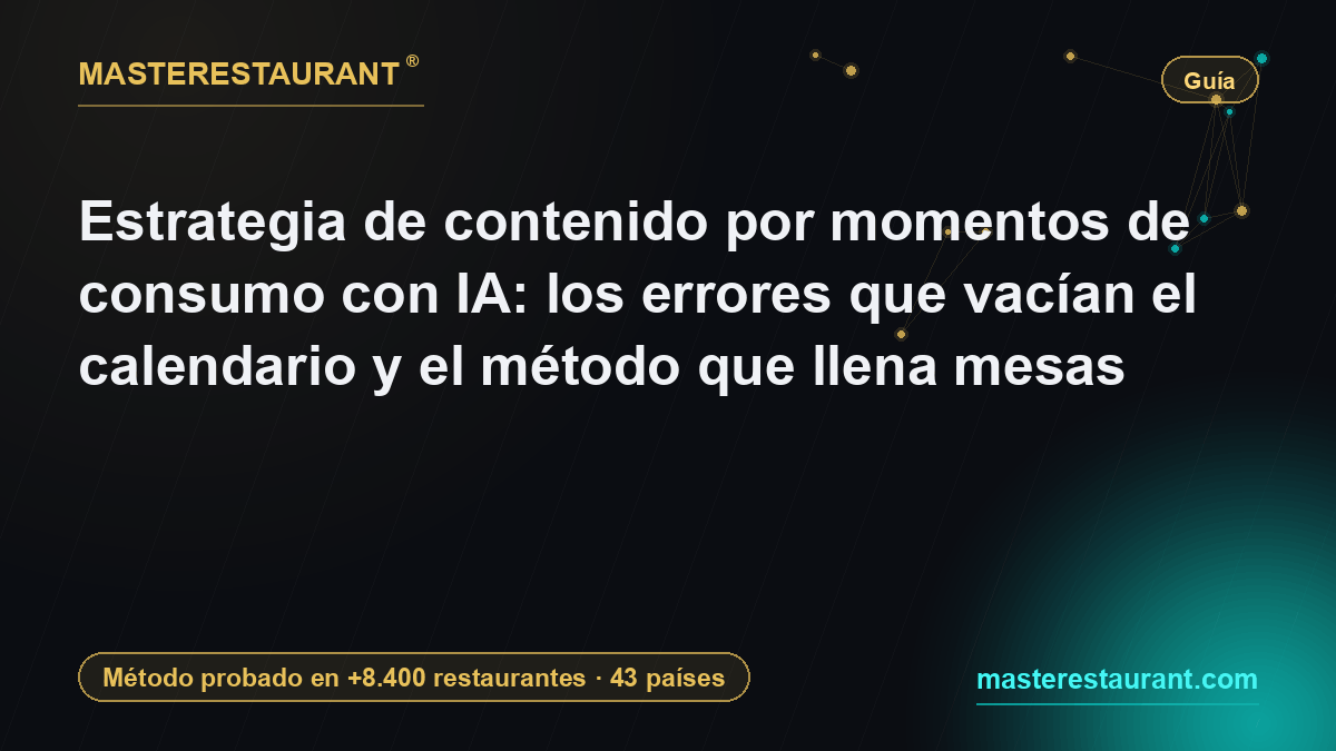 Estrategia de contenido por momentos de consumo con IA: los errores que vacían el calendario y el método que llena mesas — Masterestaurant