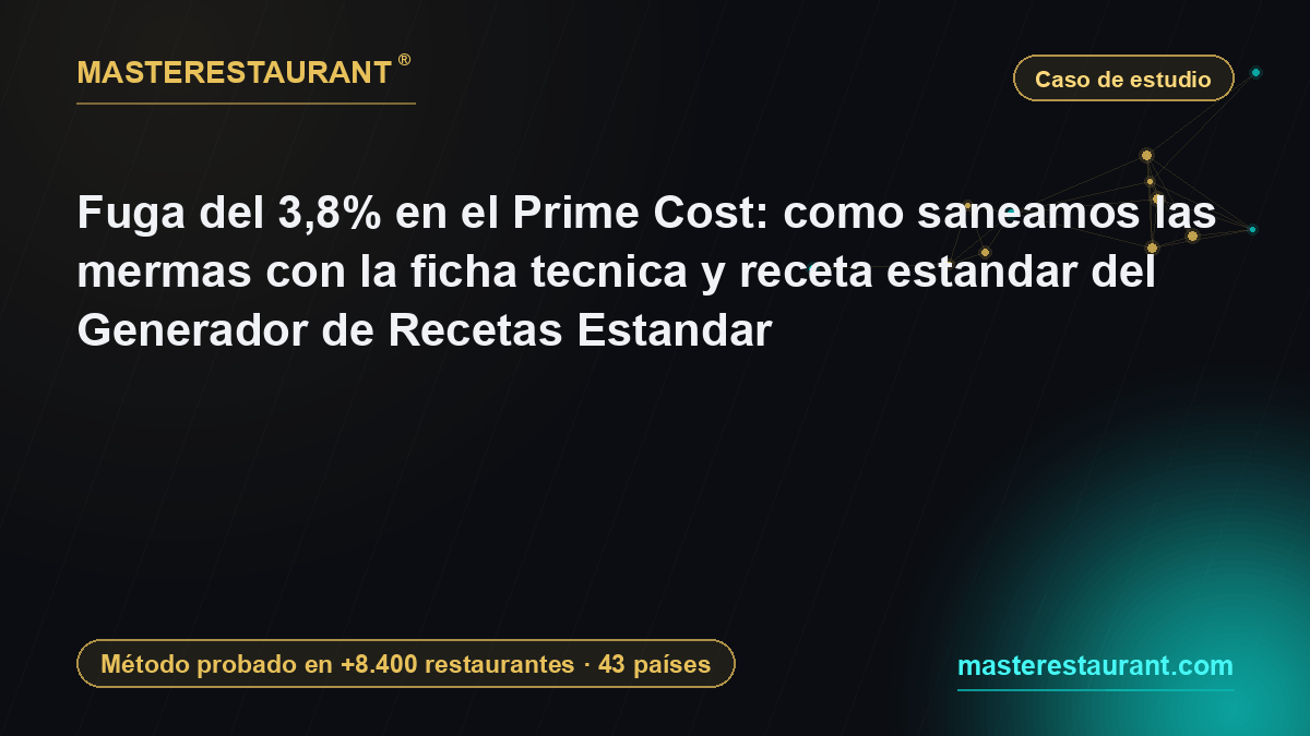 Fuga del 3,8% en el Prime Cost: como saneamos las mermas con la ficha tecnica y receta estandar del Generador de Recetas Estandar — Masterestaurant