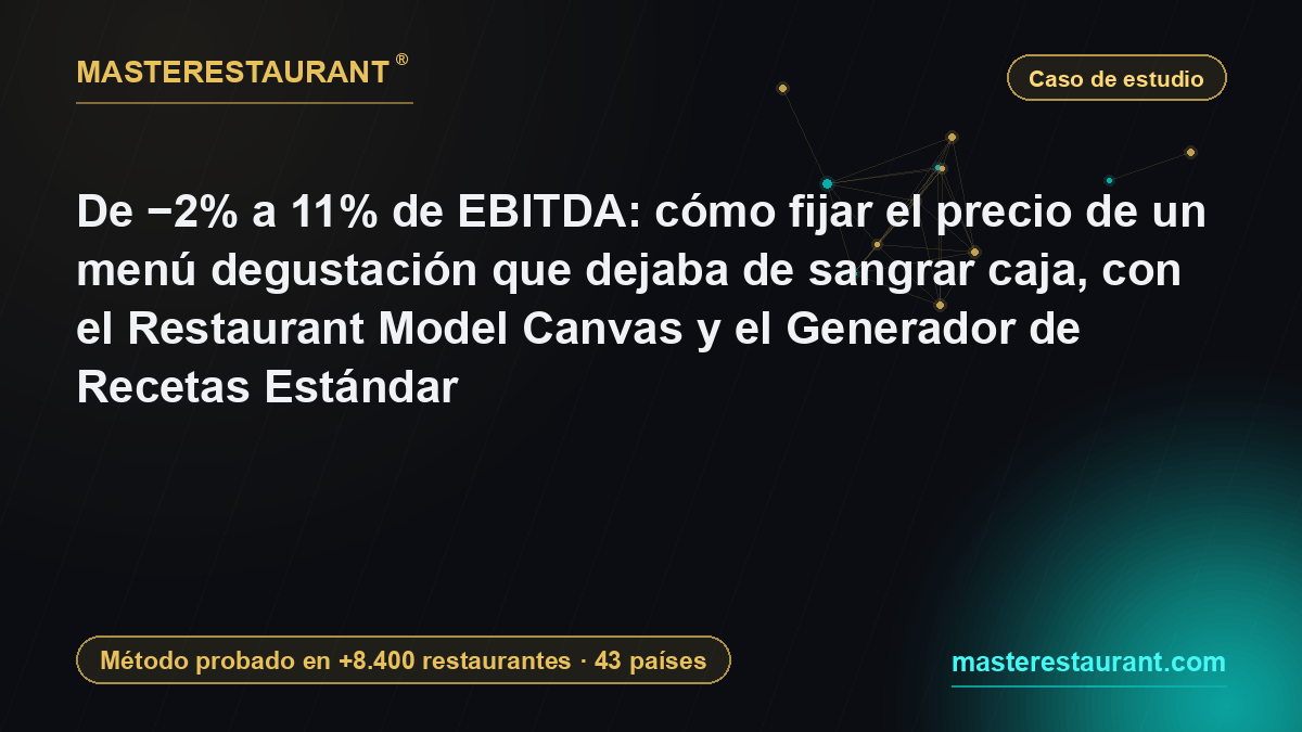 From −2% to 11% EBITDA: how to price a tasting menu that stopped bleeding cash, with the Restaurant Model Canvas and the Standard Recipe Generator — Masterestaurant