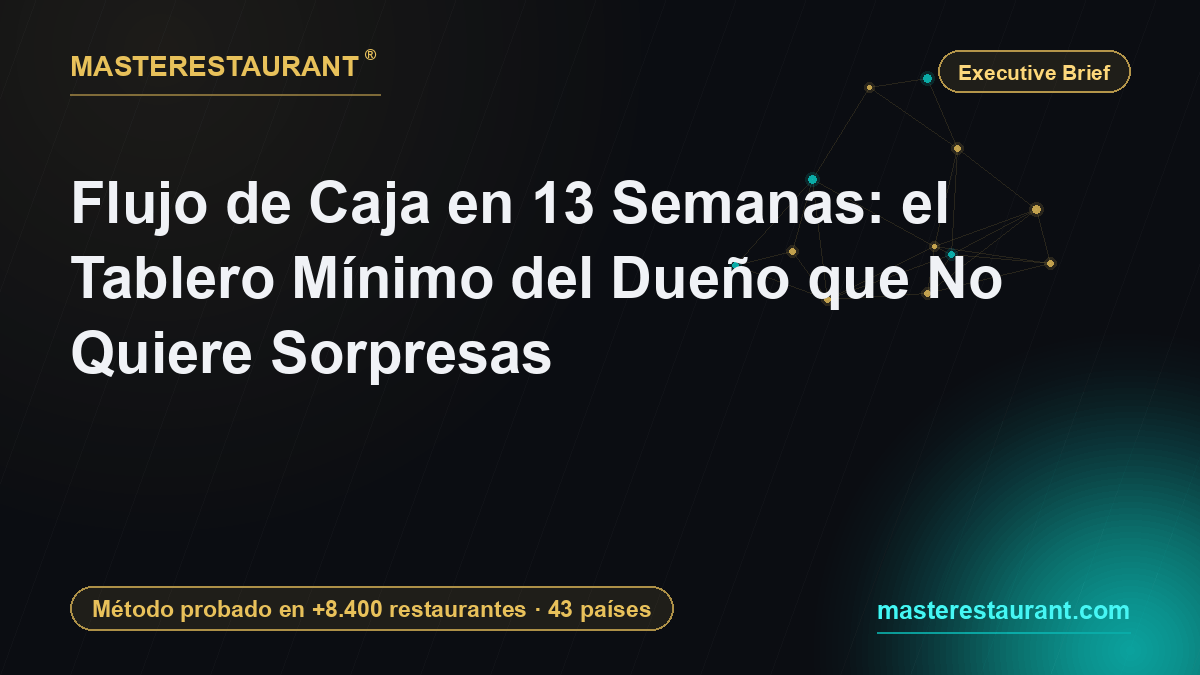 Flujo de Caja en 13 Semanas: el Tablero Mínimo del Dueño que No Quiere Sorpresas — Masterestaurant