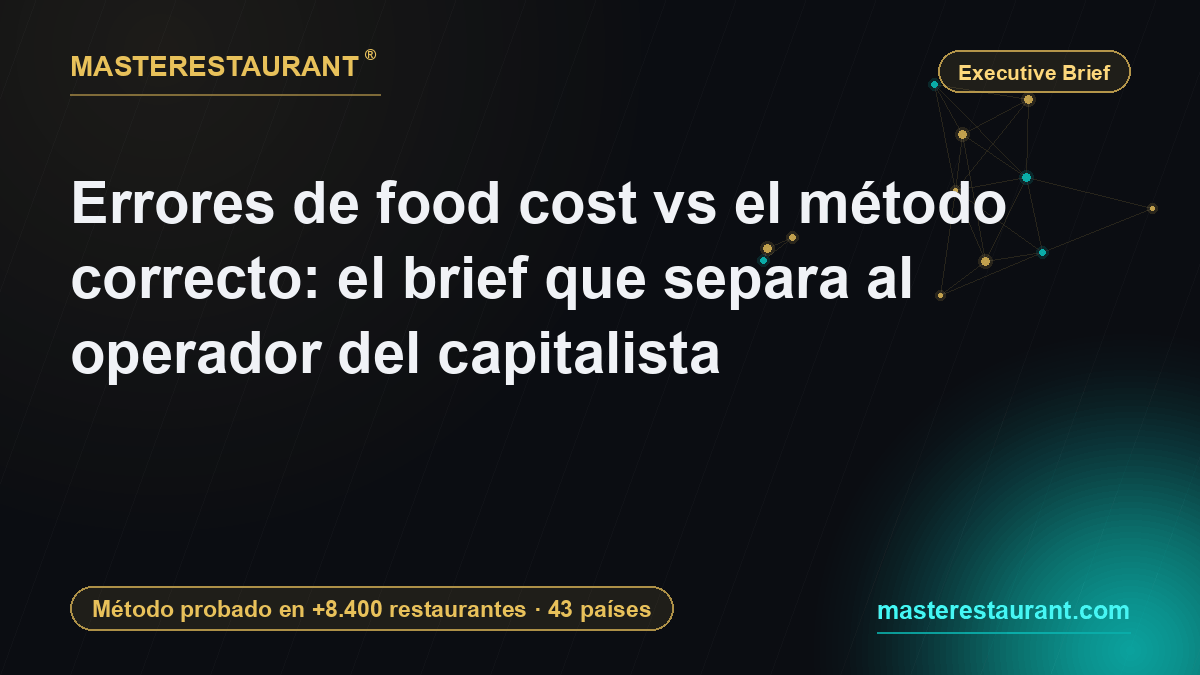 Errores de food cost vs el método correcto: el brief que separa al operador del capitalista — Masterestaurant