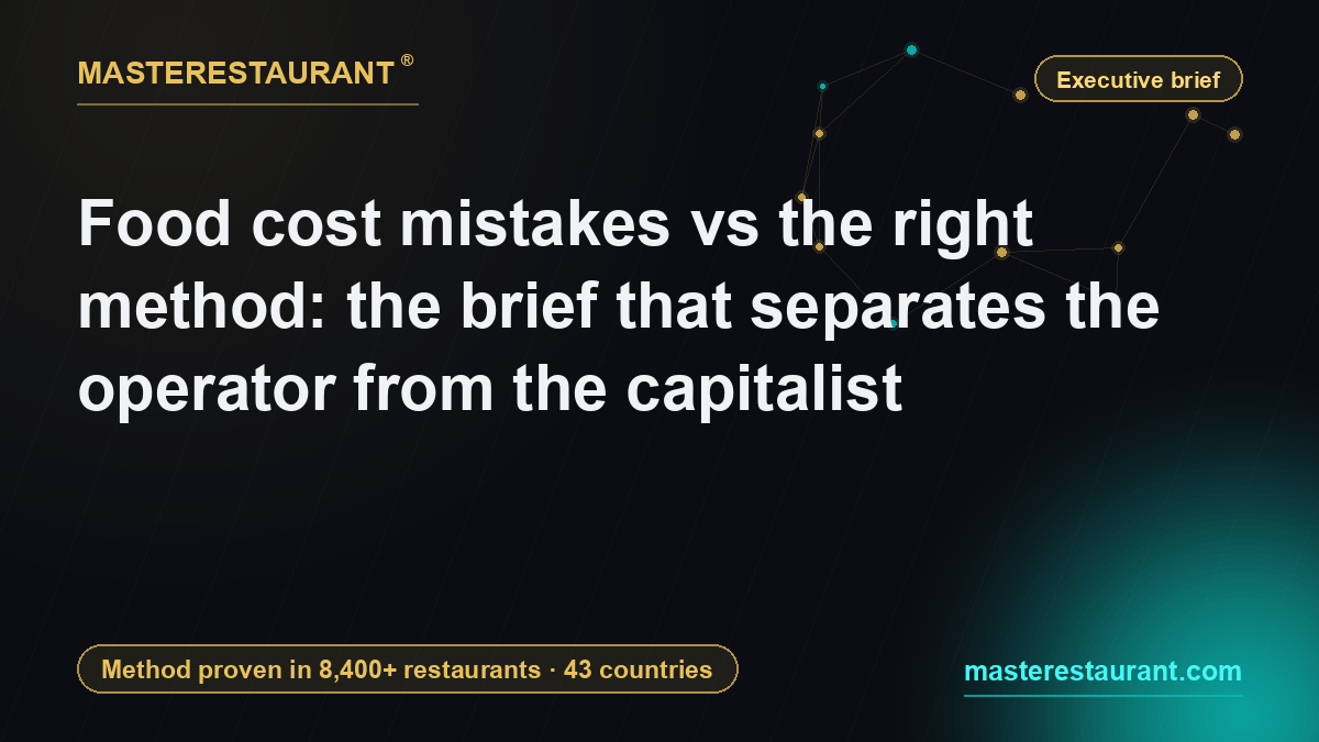 Food cost mistakes vs the right method: the brief that separates the operator from the capitalist — Masterestaurant