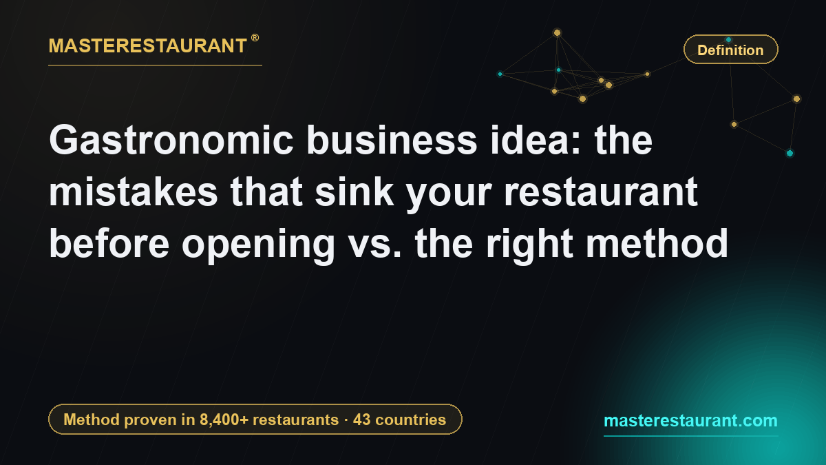 Gastronomic business idea: the mistakes that sink your restaurant before opening vs. the right method — Masterestaurant