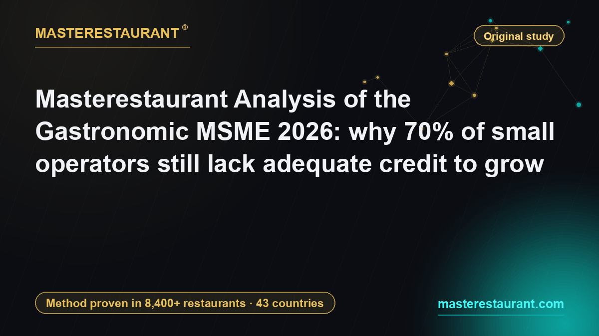 Masterestaurant Analysis of the Gastronomic MSME 2026: why 70% of small operators still lack adequate credit to grow — Masterestaurant