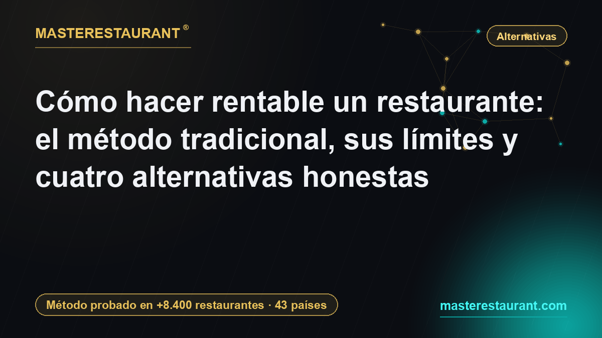 Cómo hacer rentable un restaurante: el método tradicional, sus límites y cuatro alternativas honestas — Masterestaurant
