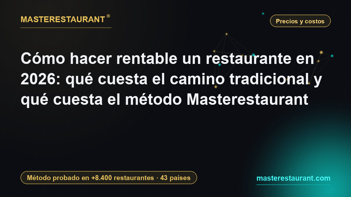 Cómo hacer rentable un restaurante en 2026: qué cuesta el camino tradicional y qué cuesta el método Masterestaurant — Masterestaurant