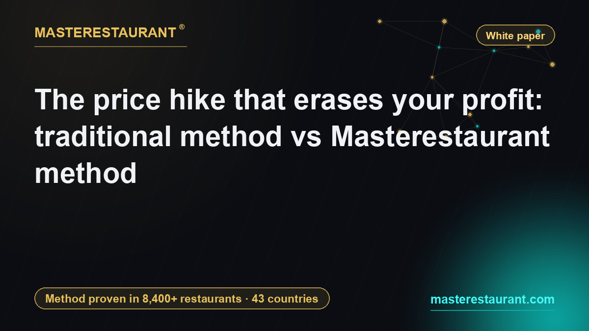 The price hike that erases your profit: traditional method vs Masterestaurant method — Masterestaurant