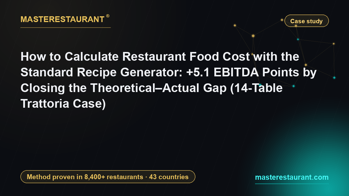 How to Calculate Restaurant Food Cost with the Standard Recipe Generator: +5.1 EBITDA Points by Closing the Theoretical–Actual Gap (14-Table Trattoria Case) — Masterestaurant
