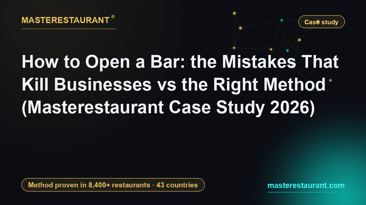 How to Open a Bar: the Mistakes That Kill Businesses vs the Right Method (Masterestaurant Case Study 2026) — Masterestaurant
