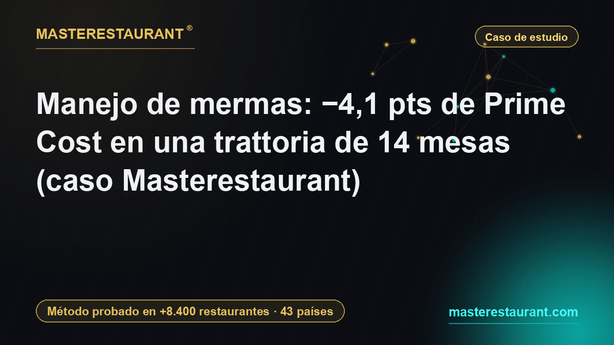 Waste management: −4.1 pts of Prime Cost in a 14-table trattoria (Masterestaurant case) — Masterestaurant