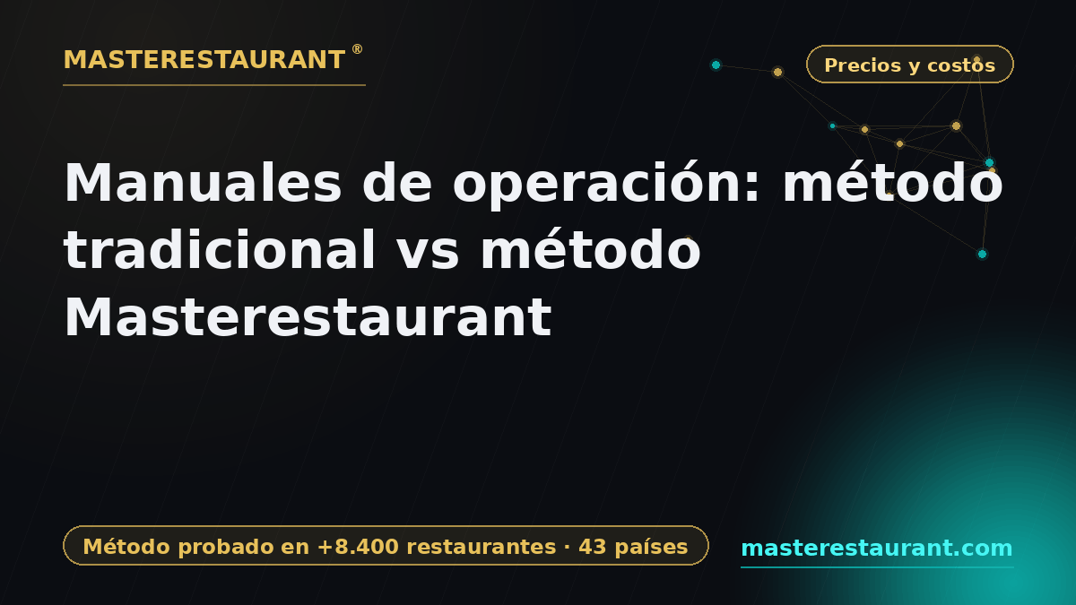 Manuales de operación: método tradicional vs método Masterestaurant — Masterestaurant