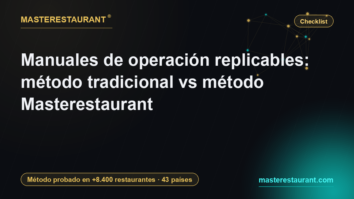 Manuales de operación replicables: método tradicional vs método Masterestaurant — Masterestaurant