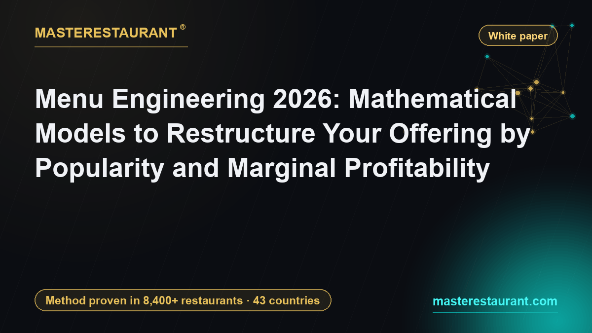 Menu Engineering 2026: Mathematical Models to Restructure Your Offering by Popularity and Marginal Profitability — Masterestaurant