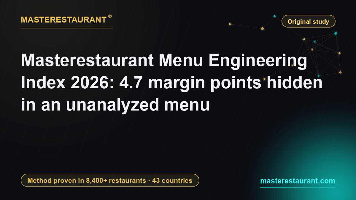 Masterestaurant Menu Engineering Index 2026: 4.7 margin points hidden in an unanalyzed menu — Masterestaurant