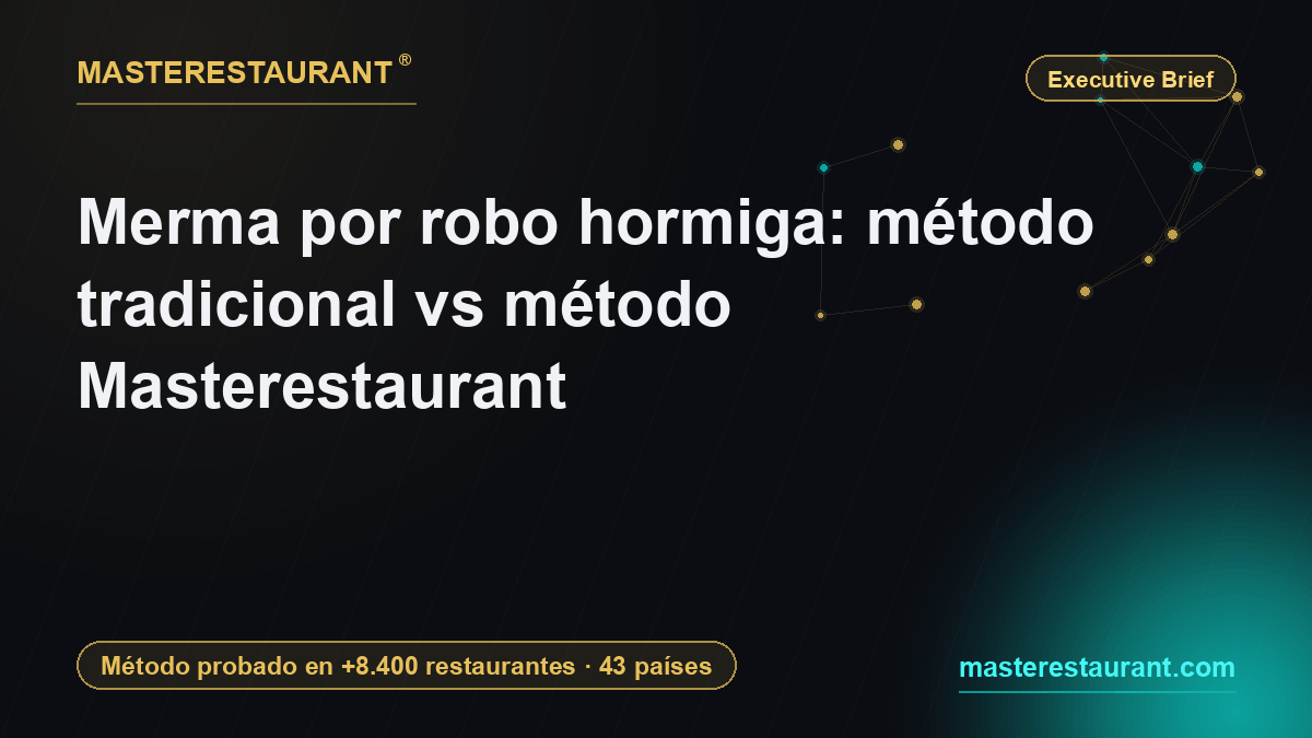 Merma por robo hormiga: método tradicional vs método Masterestaurant — Masterestaurant