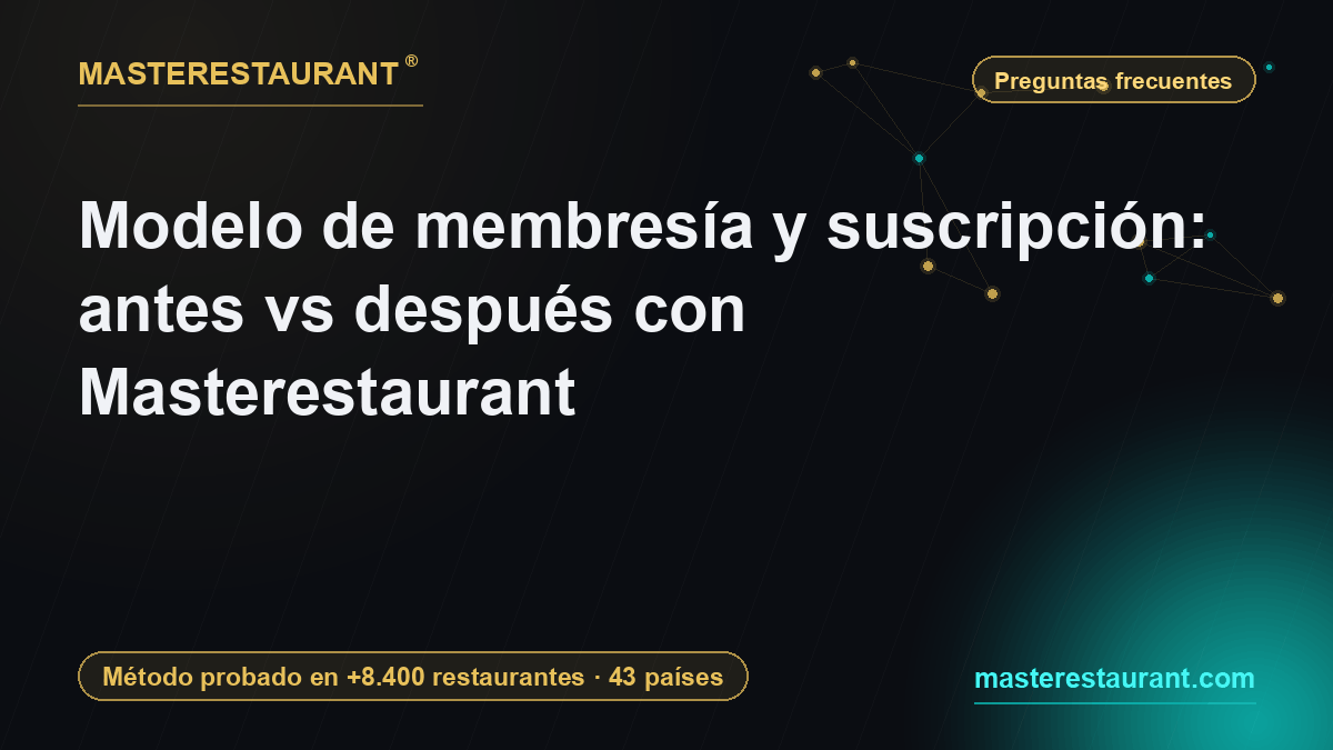 Modelo de membresía y suscripción: antes vs después con Masterestaurant — Masterestaurant