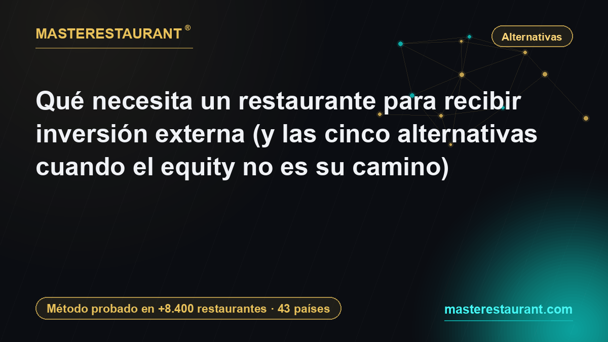 Qué necesita un restaurante para recibir inversión externa (y las cinco alternativas cuando el equity no es su camino) — Masterestaurant