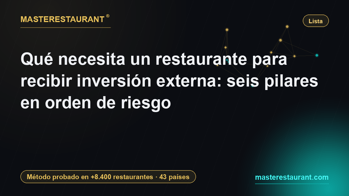 What a Restaurant Needs to Receive External Investment: Six Pillars Ranked by Risk Reduction — Masterestaurant