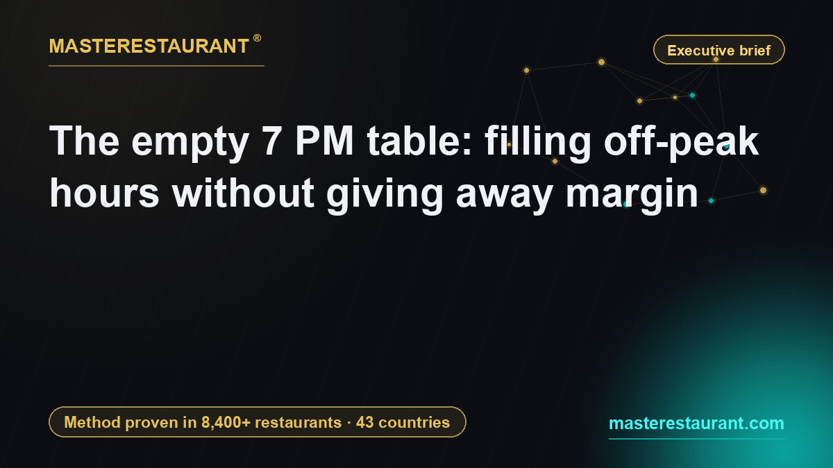 The empty 7 PM table: filling off-peak hours without giving away margin — Masterestaurant