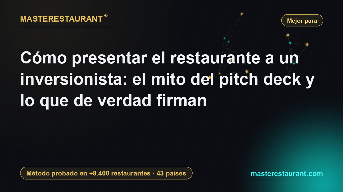 Cómo presentar el restaurante a un inversionista: el mito del pitch deck y lo que de verdad firman — Masterestaurant