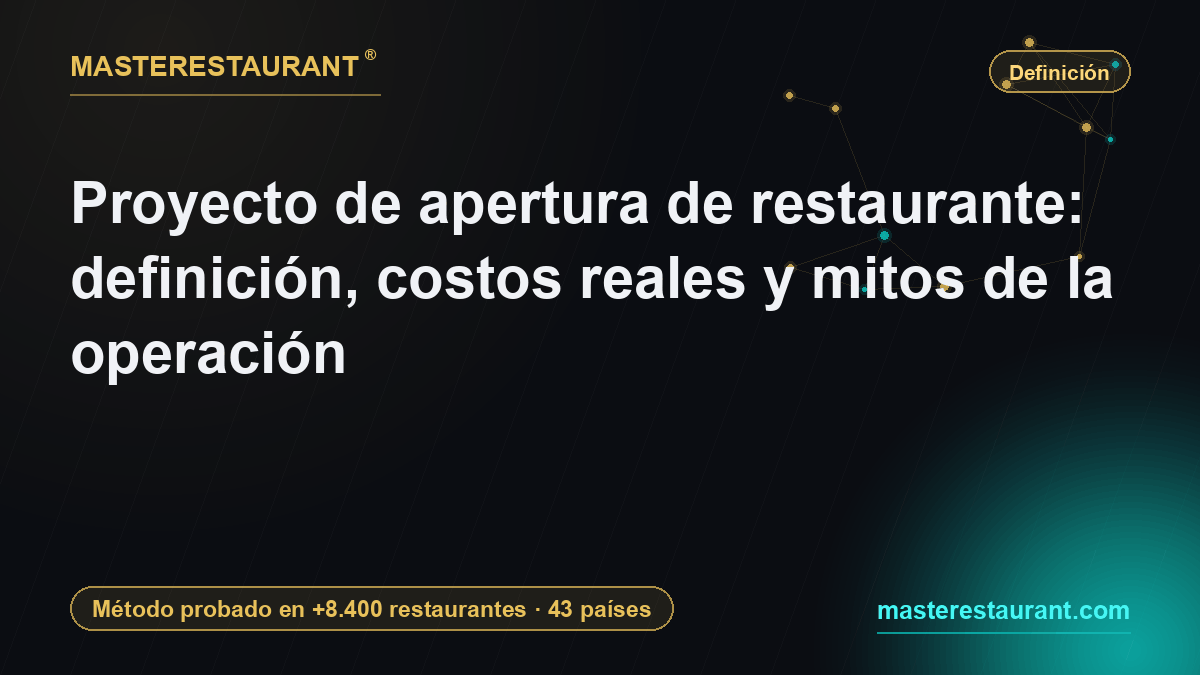Proyecto de apertura de restaurante: definición, costos reales y mitos de la operación — Masterestaurant