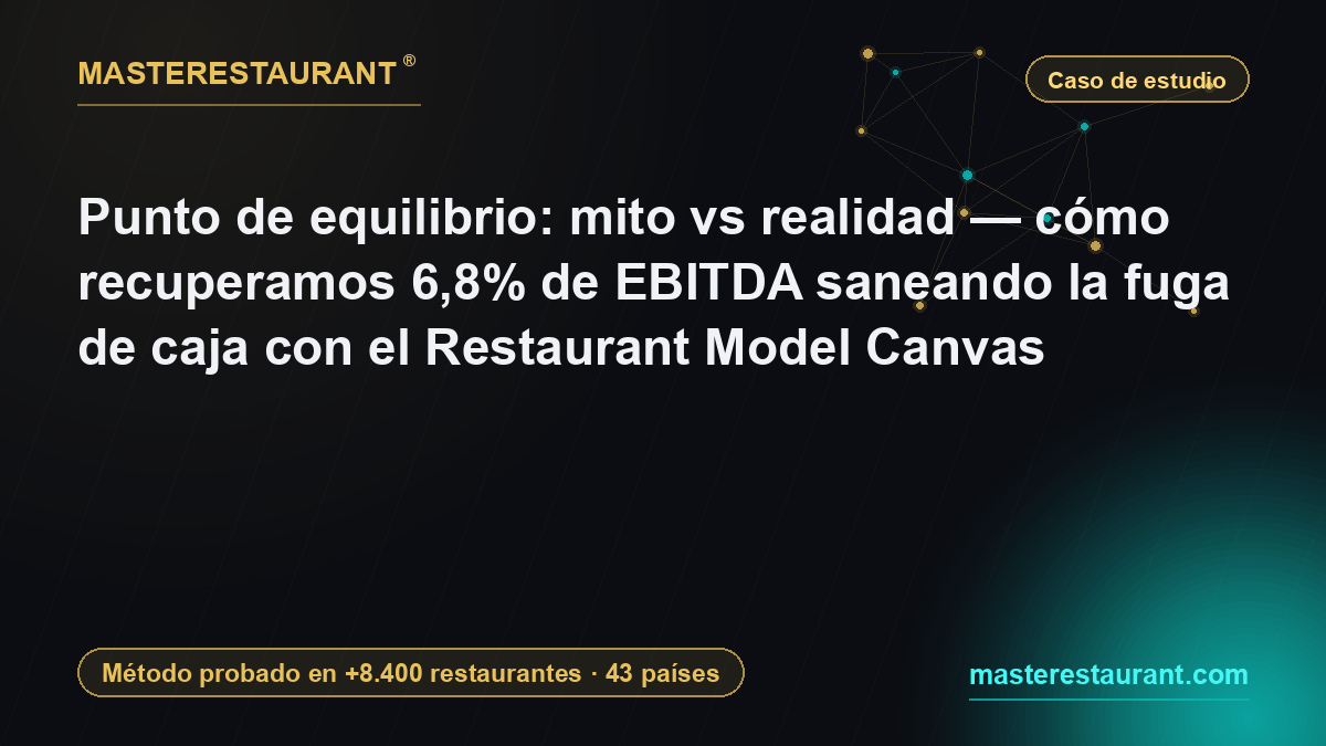 Break-even: myth vs reality — how we recovered 6.8 EBITDA points by fixing the cash leak with the Restaurant Model Canvas — Masterestaurant