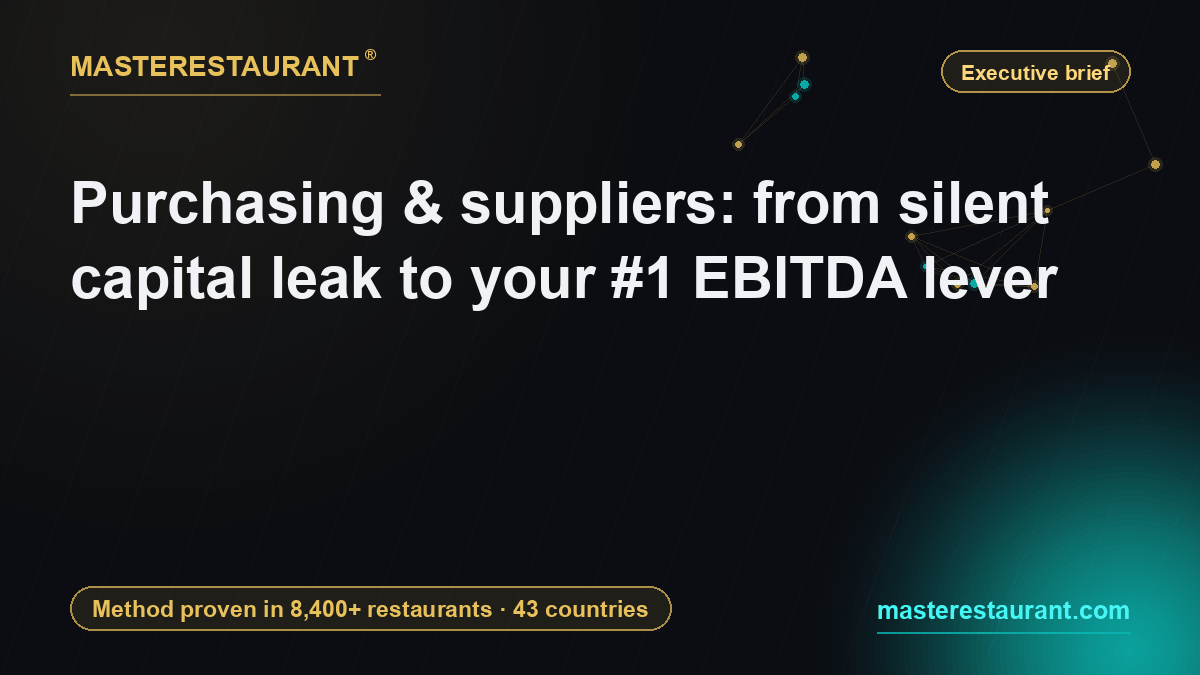 Purchasing & suppliers: from silent capital leak to your #1 EBITDA lever — Masterestaurant