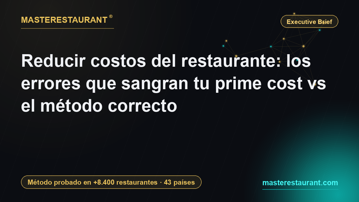 Reduce restaurant costs: the mistakes that bleed your prime cost vs the right method — Masterestaurant