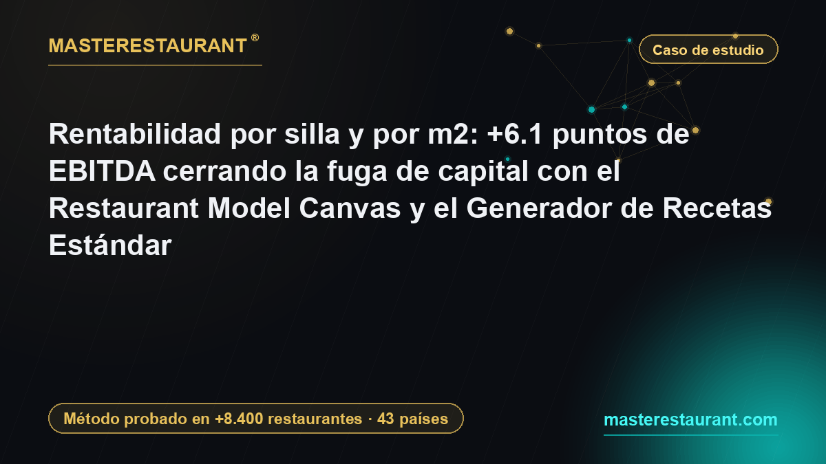 Profit per seat and per m2: +6.1 EBITDA points by closing the capital leak with the Restaurant Model Canvas and the Standard Recipe Generator — Masterestaurant