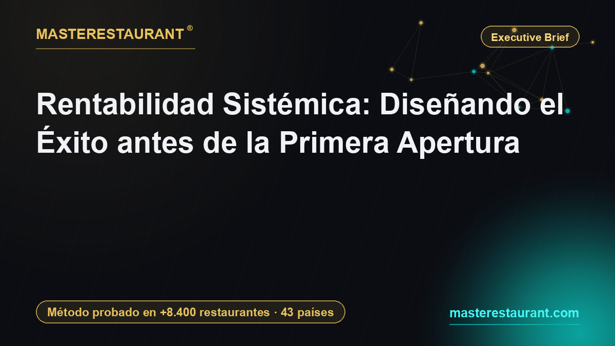 Rentabilidad Sistémica: diseñar el éxito antes de la primera apertura — Masterestaurant