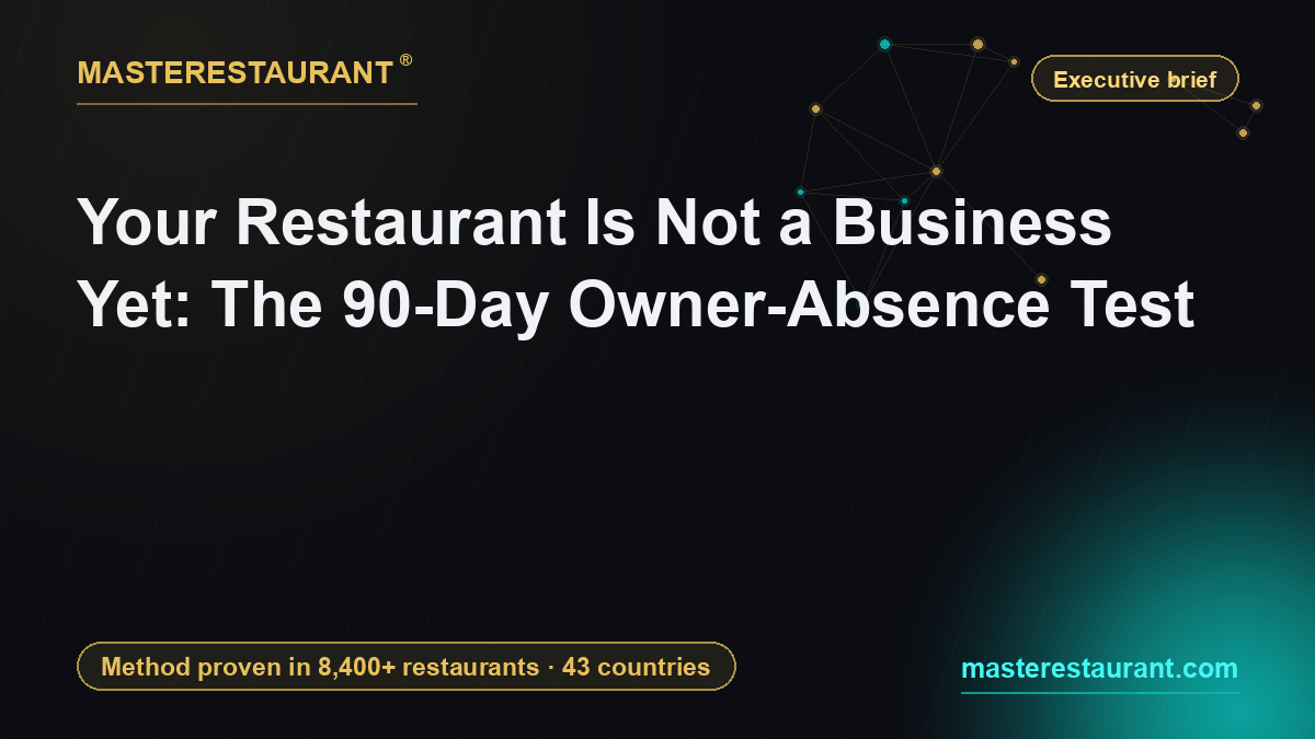 Your Restaurant Is Not a Business Yet: The 90-Day Owner-Absence Test — Masterestaurant